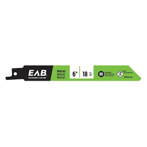 Eab Tool Usa EAB Tool USA 257297 6 in. x 18 TPI Reciprocating Saw Blade for Cutting Metal; Pack of 25 257297